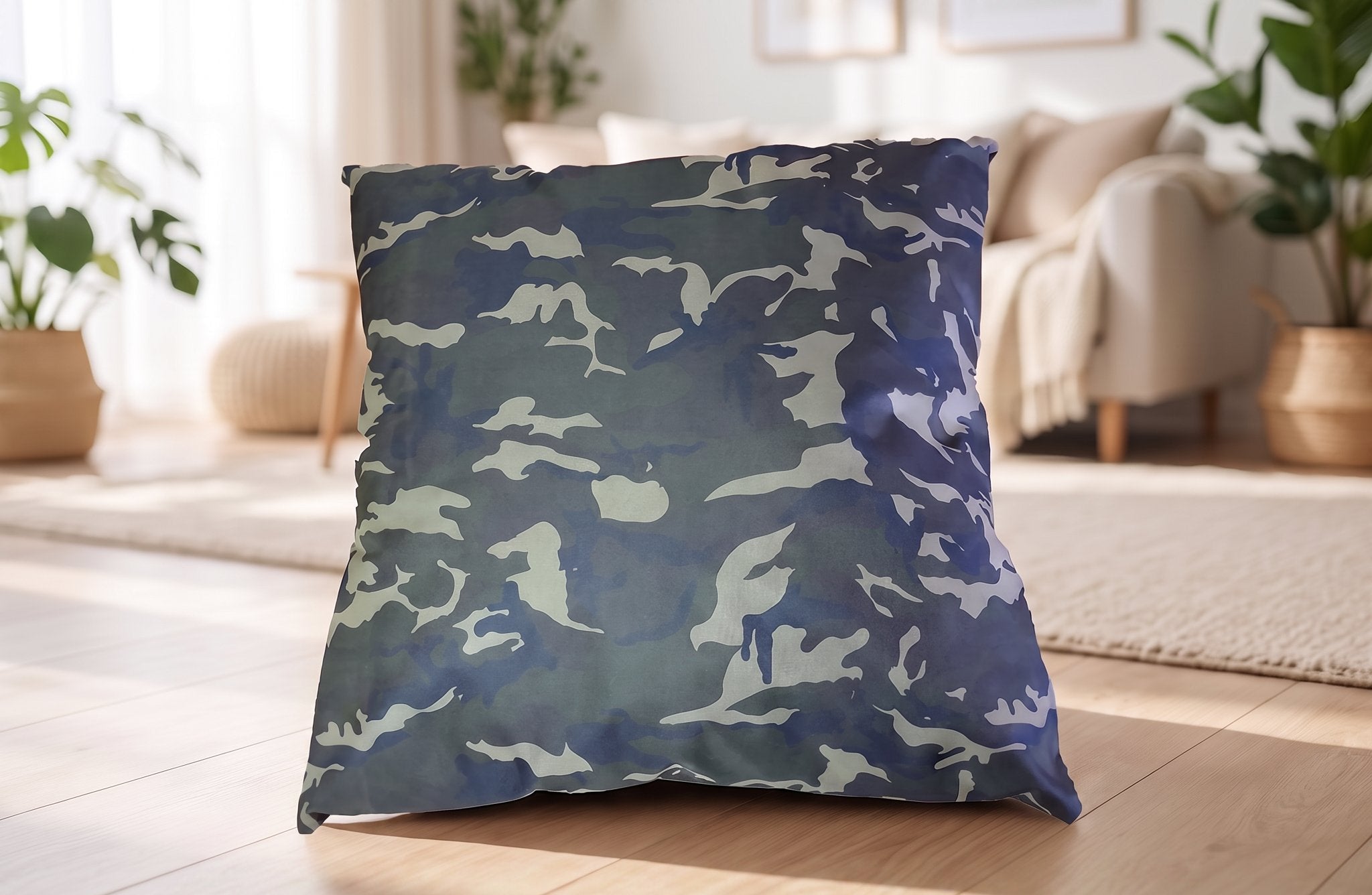 Canvas Square Pillows with Removable Cover